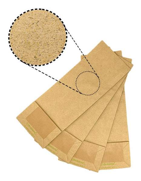 Blockbodenbeutel aus Graspapier ohne Fenster | 105x65x290mm