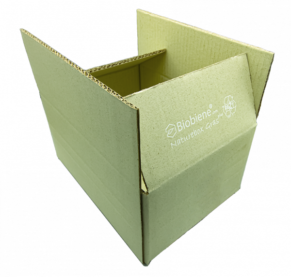 ANGEBOT 1000x Naturebox Gras zweiwellige Faltkartons - variable Höhe - 305x215x130mm